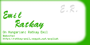emil ratkay business card